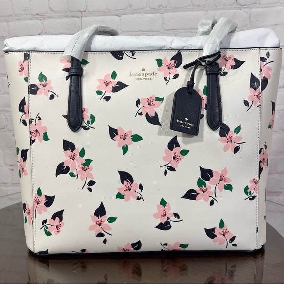 Kate Spade schuyler lily blooms Perfect Spring Summer bag! NWT medium tote! - Picture 4 of 14
